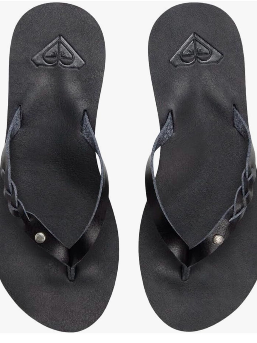 Roxy Black Leather Flip Flops